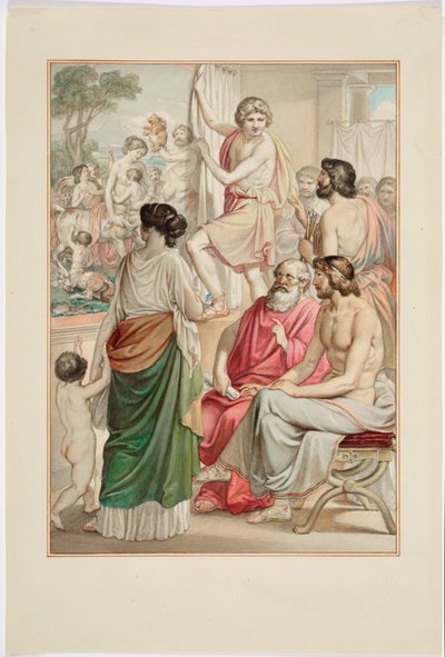 Il pittore Zeusi presenta il suo dipinto del centauro da Johann Georg Hiltensperger