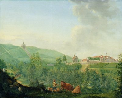 Castello di Weissenstein, vicino a Kassel (Wilhelmshöhe), 1778 da Johann Georg Pforr