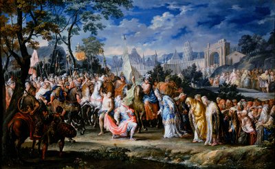 Ingresso di Alessandro Magno a Babilonia, 331 a.C., XVIII secolo da Johann Georg Platzer