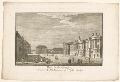 Veduta della Bebelplatz a Berlino con la Biblioteca Vecchia e il Palazzo Vecchio e la Cattedrale di Sant