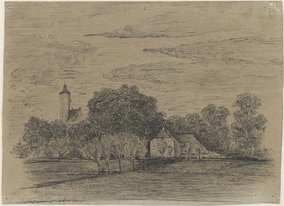 Paesaggio con fattoria e torre da Johann Georg Schwartze (possibly)