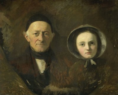 Ritratto di Johann Joseph Hermann con la nipote Ida Schwartze da Johann Georg Schwartze