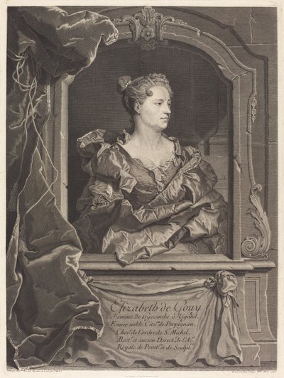Elizabeth de Gouy, moglie di Hyacinthe Rigaud da Johann Georg Wille after Hyacinthe Rigaud