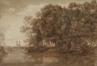 Vista di Monaco dalla Praterinsel da Johann Georg von Dillis