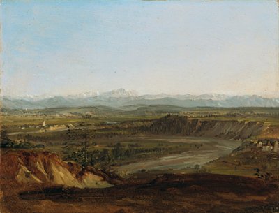 La valle del Lech con vista sulla Zugspitze da Johann Georg von Dillis