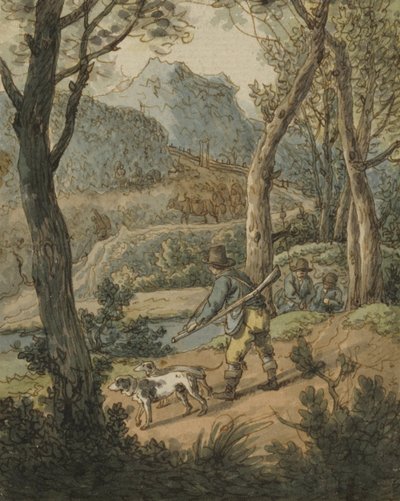 Cacciatore con due cani da Johann Georg von Dillis