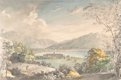 Veduta del Monastero di Tegernsee visto da nord-est, fine XVIII-metà XIX secolo da Johann Georg von Dillis