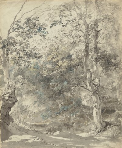 Paesaggio boscoso con mucche da Johann Georg von Dillis