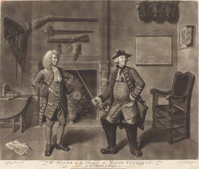 Mr. Foote nel Personaggio del Maggiore Sturgeon, nel Sindaco di Garrat da Johann Gottfried Haid after Johann Zoffany
