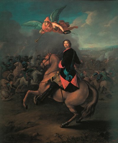 Pietro I alla battaglia di Poltava, 1710s da Johann Gottfried Tannauer