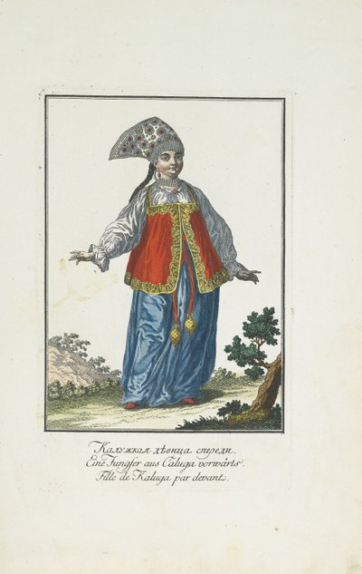 Una fanciulla di Kaluga in abito festivo da Johann Gottlieb Georgi