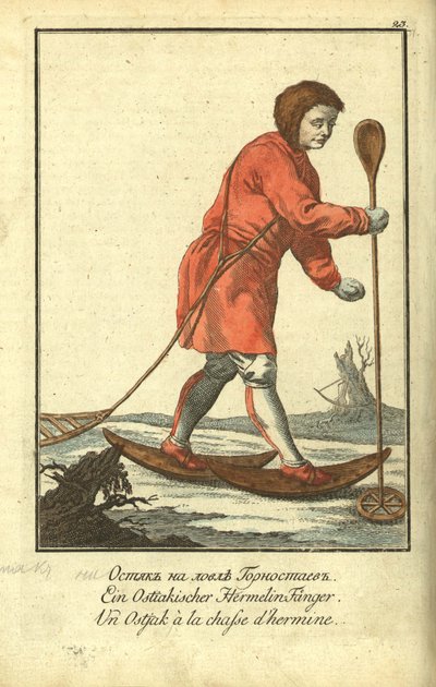 Ostyak a caccia di ermellini, 1799 da Johann Gottlieb Georgi