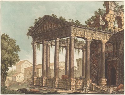 Il tempio di Ercole a Cori da Johann Gottlieb Prestel, probably after Alessandro Moretti