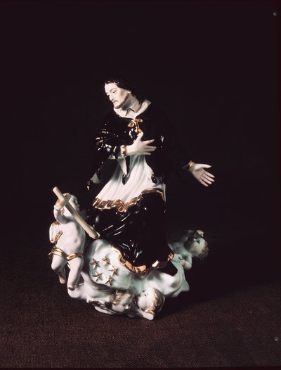 Figura di Meissen di San Giovanni Nepomuceno, da un gruppo barocco, c.1731 (porcellana) da Johann Gottlob Kirchner