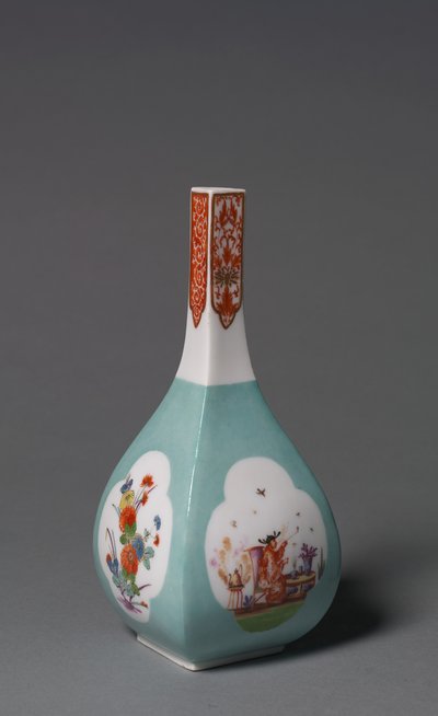 Bottiglia di sakè, fabbricata dalla Manifattura di porcellana di Meissen, Germania, c.1730 da Johann Gregor Herold