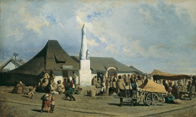 Piazza del mercato a Szolnok da Johann Gualbert Raffalt