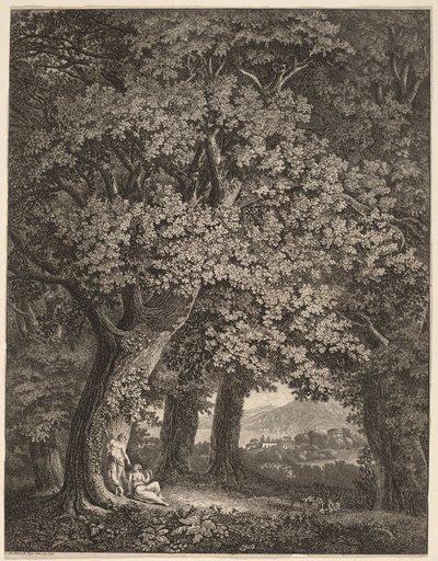 Paesaggio italiano con una coppia di pastori da Johann Heinrich Meyer