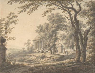 Paesaggio idilliaco con tempio, 1770 da Johann Heinrich Muntz