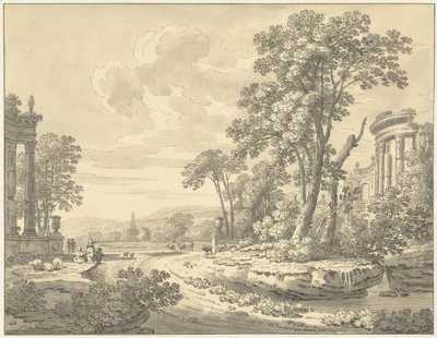 Paesaggio italiano con rovine da Johann Heinrich Muntz
