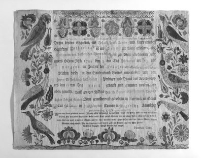 Certificato di nascita e battesimo da Johann Heinrich Otto