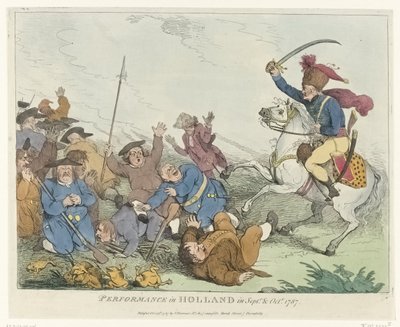 La Rappresentazione (serie Vier Engelse spotprenten op de Patriotten in 1787) da Johann Heinrich Ramberg