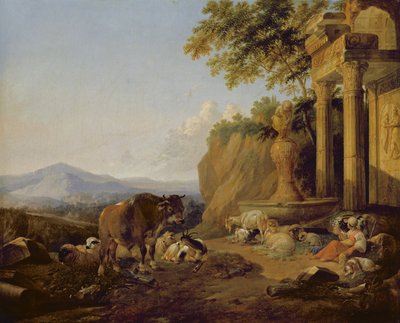 Paesaggio con una rovina da Johann Heinrich Roos
