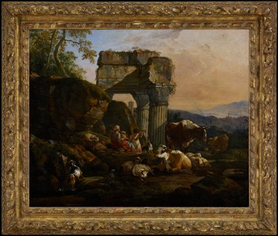 Paesaggio romano con bestiame e pastori da Johann Heinrich Roos