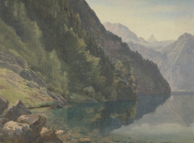 Riva boscosa al lago Königsee, prima metà del XIX secolo da Johann Heinrich Schilbach