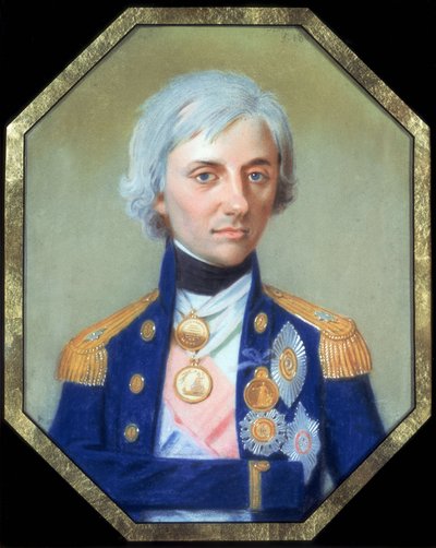 Ritratto del Vice Ammiraglio Sir Horatio Nelson (1758-1805) di Johann Heinrich Schmidt (1749-1829). Disegno a pastello da Johann Heinrich Schmidt