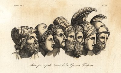 Busti dei sette principali eroi della guerra di Troia da Johann Heinrich Wilhelm (after) Tischbein
