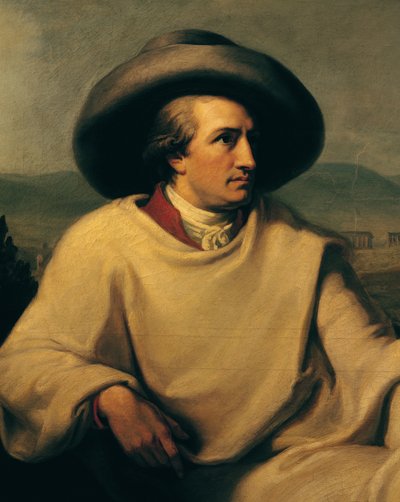 Johann Wolfgang von Goethe (1749-1832) nella Campagna, c.1790 (dettaglio) da Johann Heinrich Wilhelm Tischbein