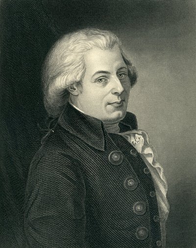 Ritratto di Wolfgang Amadeus Mozart (1756-91) compositore austriaco, inciso da Lazarus Gottlieb Sichling (1812-63) da Johann Heinrich Wilhelm Tischbein