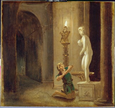Pigmalione davanti alla statua di Venere da Johann Heinrich Wilhelm Tischbein