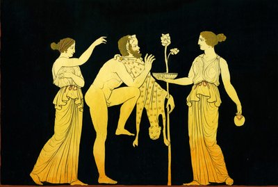Due menadi offrono vino a Dioniso da Johann Heinrich Wilhelm Tischbein