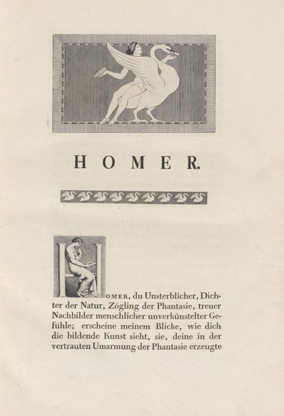 Omero Disegnato da Antichi da Johann Heinrich Wilhelm Tischbein for authors Homer and Christian Gottlob Heyne