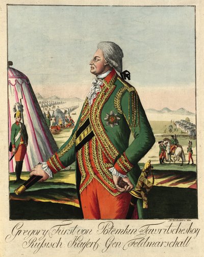 Principe Grigory Alexandrovich Potyomkin 1739-1791, c. 1790 da Johann Hieronymus Loeschenkohl