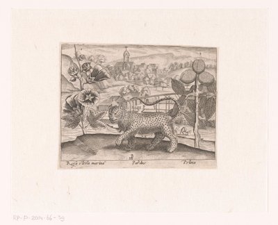 Serie di Stampe con Fiori e Animali in un Paesaggio da Johann Hogenberg