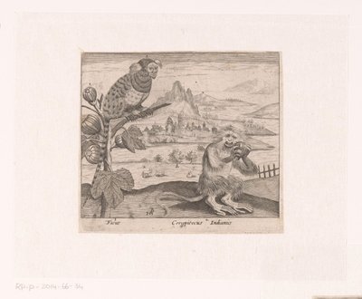Serie di stampe con fiori e animali in un paesaggio da Johann Hogenberg