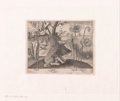 Serie di stampe con fiori e animali in un paesaggio da Johann Hogenberg