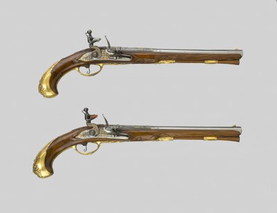 Coppia di pistole a pietra focaia, Germania, 1700-30 da Johann Jacob Behr