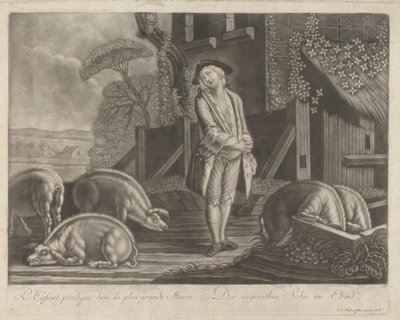 Il figliol prodigo nella più grande miseria da Johann Jacobus Haid