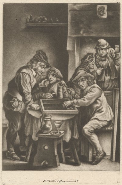 Uomini che Giocano a Backgammon da Johann Jacobus Haid