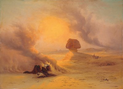 Una carovana catturata dal vento Sinum vicino a Gizah da Johann Jakob Frey