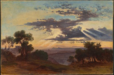 Sole che rompe le nuvole sopra la Campagna Romana da Johann Jakob Frey