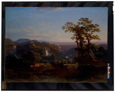 Veduta di Tivoli con le cascate dell