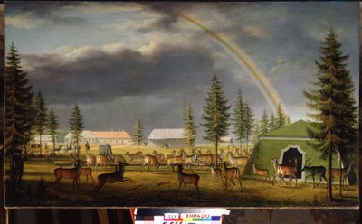 La menagerie nel giardino del Palazzo di Gatchina da Johann Jakob Mettenleiter