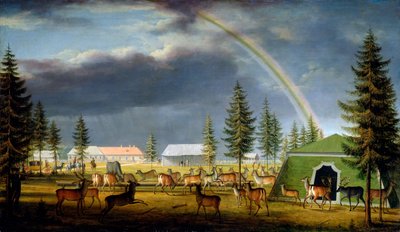 La Menagerie nel Parco del Palazzo di Gatchina, 1792 da Johann Jakob Mettenleiter