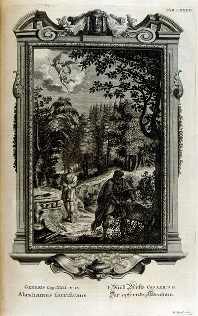 Abramo si prepara a sacrificare Isacco da Johann Jakob Scheuchzer