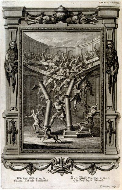 Sansone distrugge il Tempio di Baal da Johann Jakob Scheuchzer