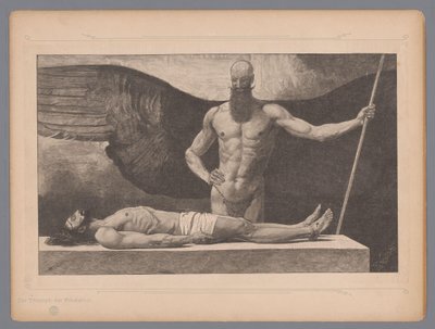 Cristo nel sarcofago con un angelo (Der Triumph der Finsternis) da Johann Jakob Weber